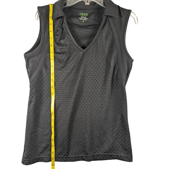 Izod PerformX Black Sleeveless Top Womens Small Collar Mesh Athletic Cool FX - Picture 4 of 6